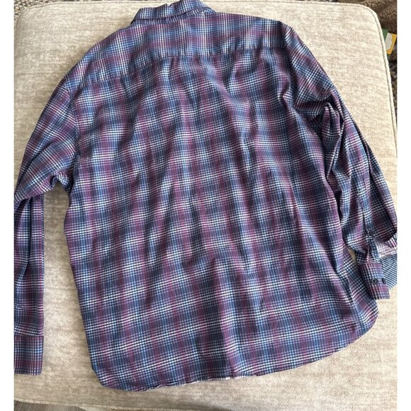 Mens Society Of Threads Comfort Stretch Slim Fit Plaid Long Sleeve Button-Down S - Picture 2 of 7